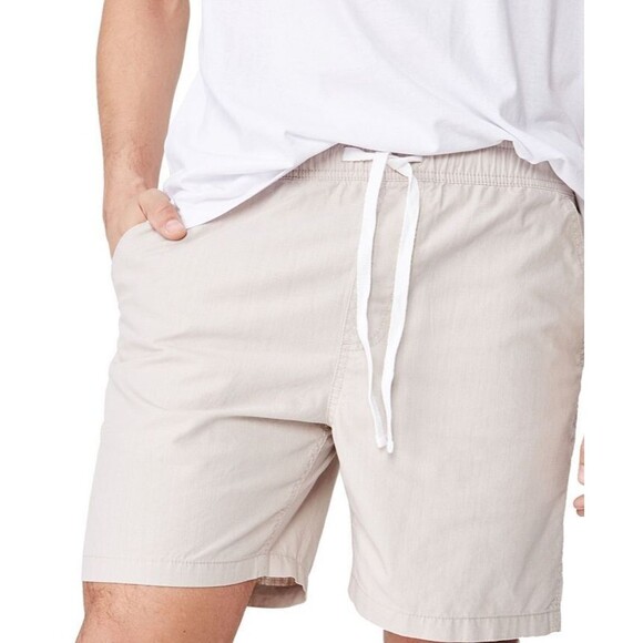 COTTON ON Men's Stretch comfort Easy Cotton Shorts Stone Textured Beige 2XL - Picture 4 of 10
